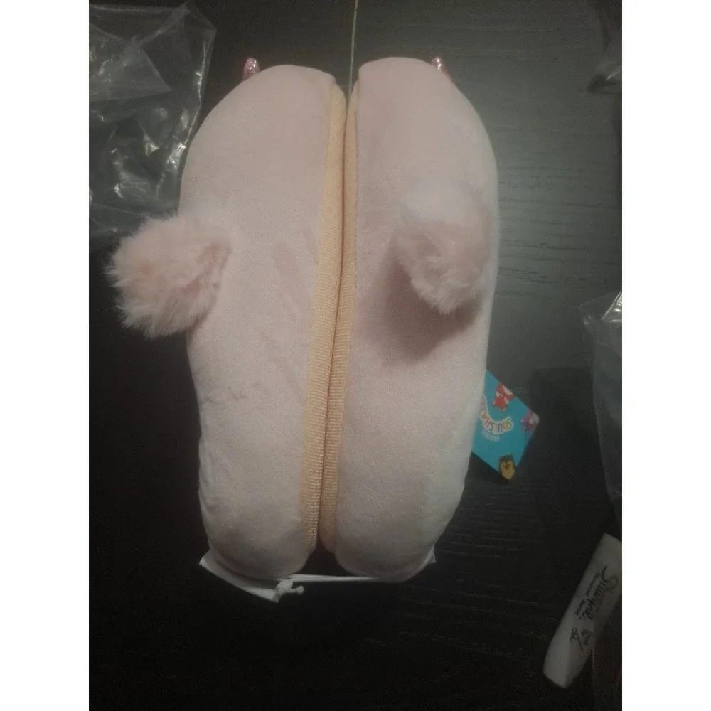 Original Squishmallows Plush Slippers Pink Chic Pink White Yellow Kids Size 6-7